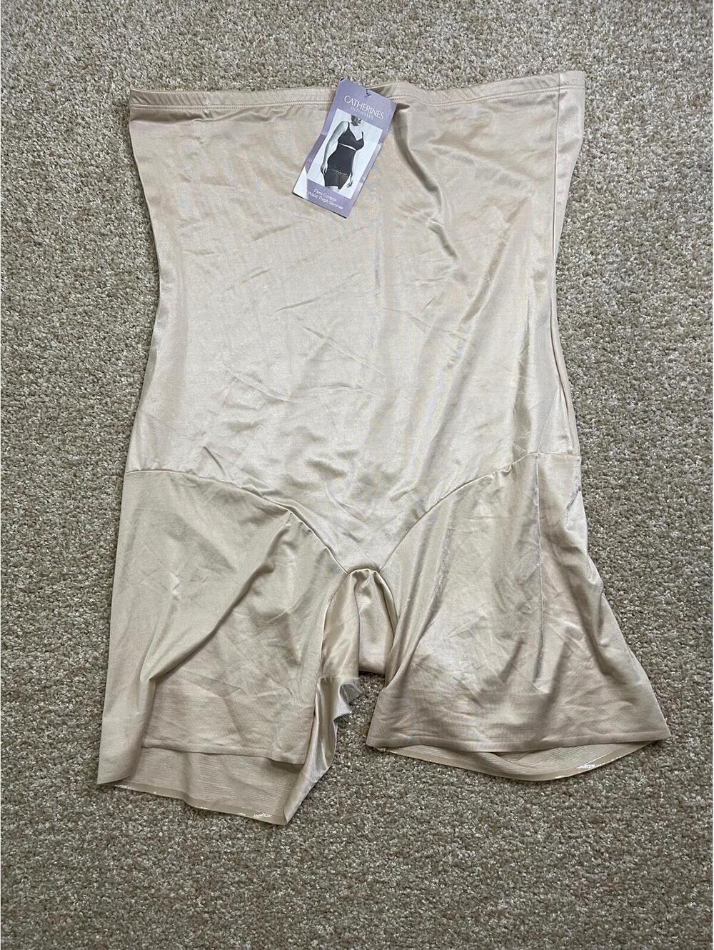 Catherines Intimates High Waisted Shorts Brief Shaper Women's Beige Plus 10X